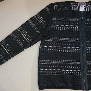 Black Zipper Cover-Up Shirt